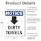 Signmission Dirty Towels (Down Arrow), 7 in W x Rectangle, Plastic OS-2PACK-NS-P-710-V-11039 - alternate 3